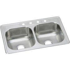 Elkay DSEW10233224 Dayton Equal Double Bowl Drop-in Stainless Steel Kitchen Sink