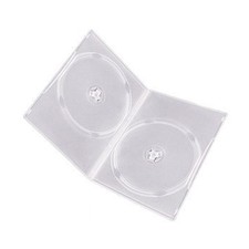 7mm Slim Clear Double CD/DVD Case, 100 Pieces Pack. 2 Discs Capacity per Case 