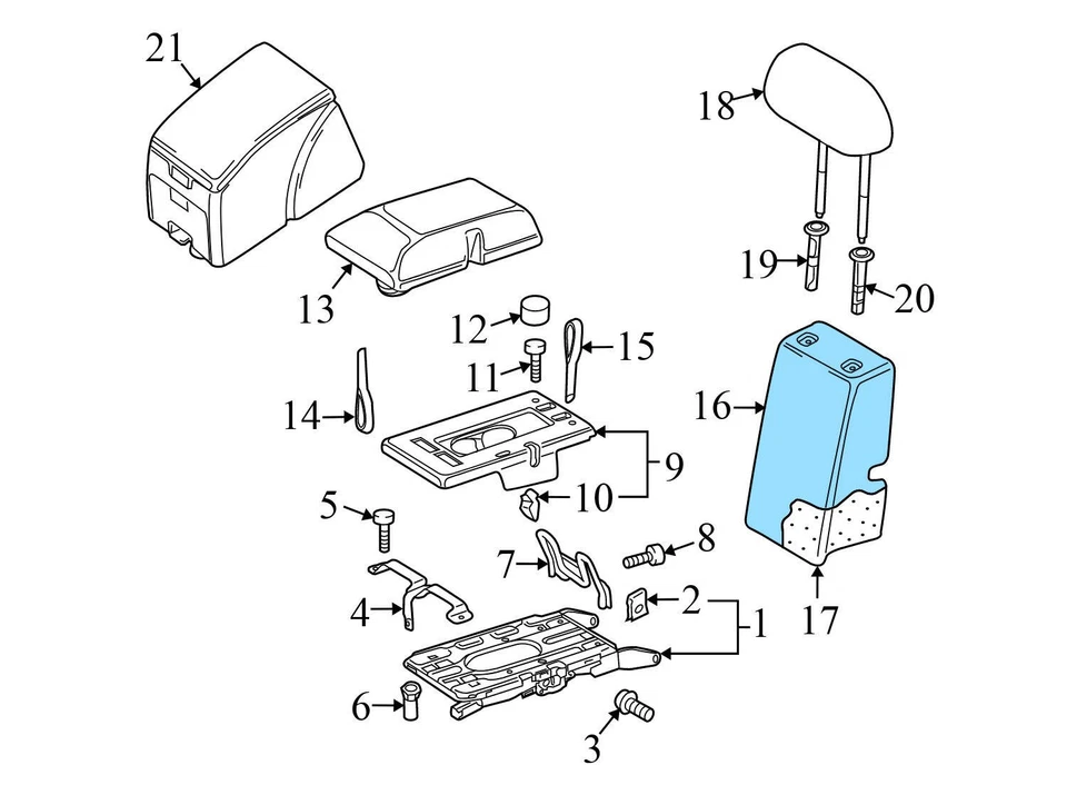 VW TIGUAN 2009-2017 - Respaldo asiento central superior trasero 5N0885828M Foto 4 de 4
