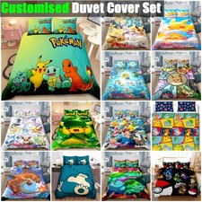 Pokemon-Pikachu Starter Crew Duvet Doona Cover Set Kids Single Double Queen King