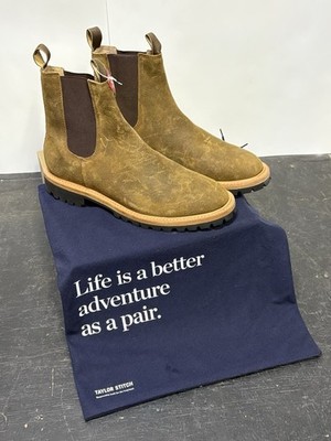 Taylor Stitch The Ranch Boot Men s 10.5 Golden Brown waxed Suede Vibram Sole NEW