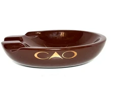 CAO Brown 3 Finger Rest Large Cigar Bowl Ashtray MCM Sopranos Ceramic