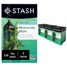 Tea Moroccan Mint Green Tea - Caffeinated, Non-Gmo Project Verified Premium Tea 