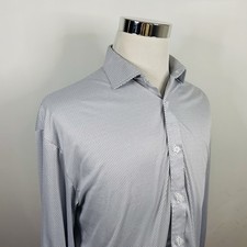 Collars  Co Large Dress Collar Polo Shirt White Blue Polka Dot Casual Polyester