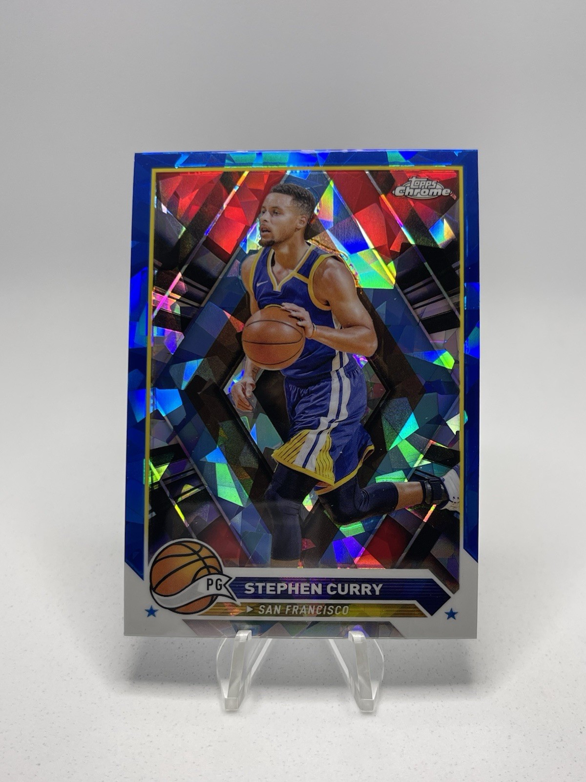 Stephen Curry 2024 Topps Chrome Sapphire Refractor #30 Golden State Warriors