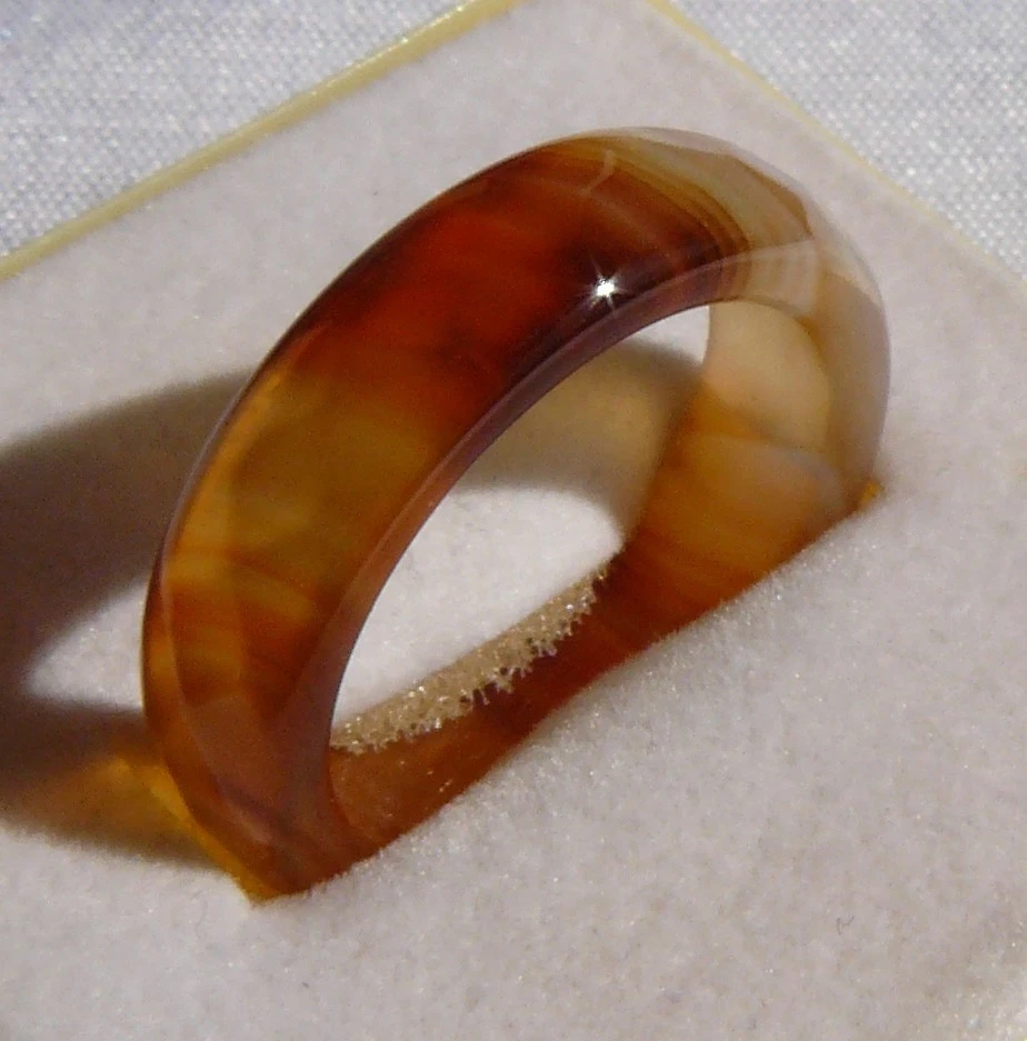 Achat-Ring, braun, markant, facettiert, Gr. 54 (17,25 mm Ø), neu, Halbedelstein - Bild 3 von 4