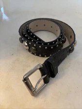 Studded leather and man-made material belt fit 35 inch to 40 inch waist 1.5” W