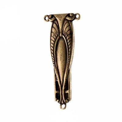 3 Loop Brass Ox Etched Triangle Connector Link 27x15mm (2) mtl492C