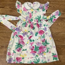 CARY Vintage Colorful Floral Children  s Dress Size 4