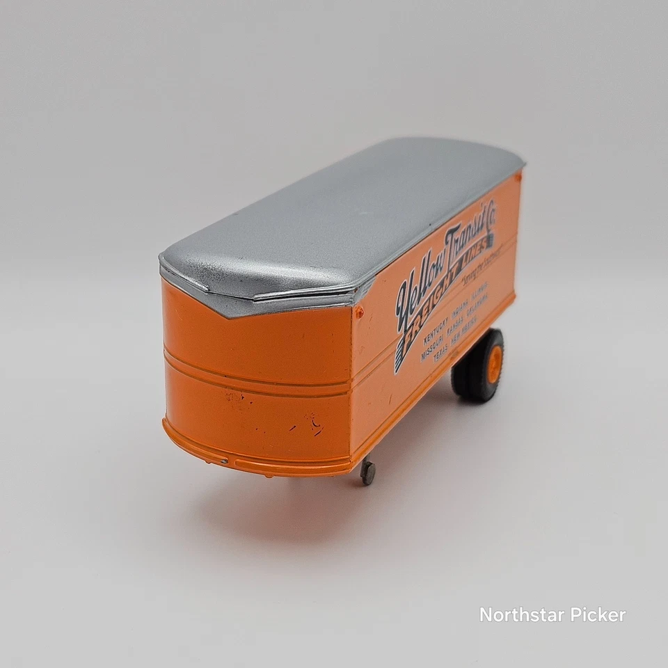 VTG Yellow Transit Co. Freight Lines Trailer w/ Removable Top Diecast 1:64 AHL - Image 4 of 4