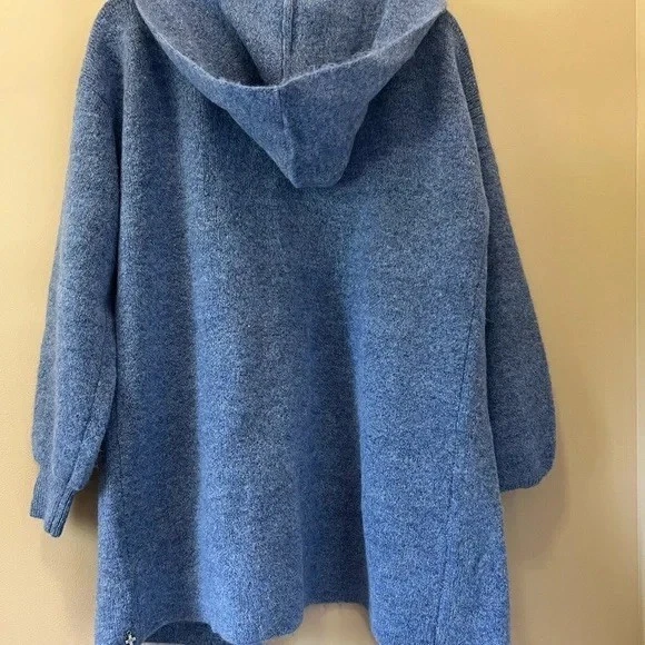 Beryll Cropped Cashmere Coat O/S Denim Blue NEW - Image 3 of 4