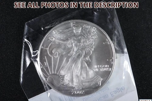 NobleSpirit GEM BU 2002 $1 Silver .999 American Eagle 1oz Round Sealed