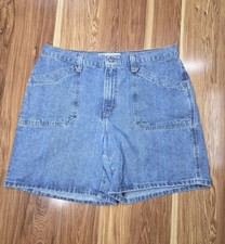 Y2k Faded Glory Denim Shorts Womens 14 High Rise Jean Relaxed Fit Pockets