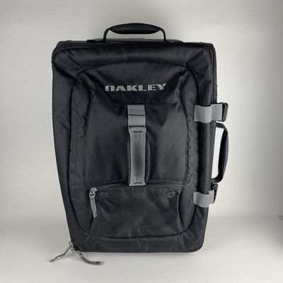 Oakley Black Canvas Rolling Wheeled Carry On Luggage Duffel Travel