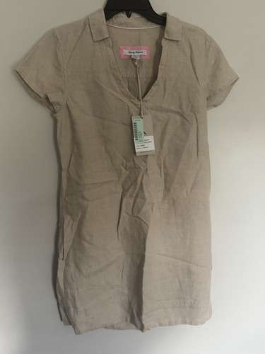 NWT Tommy Bahama Two Palms Linen Short Sleeve Collared Dress Small