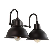 JONATHAN Y Frisco 17.25" Farmhouse 2-Light Metal Vanity, Oil Rubbed Bronze
