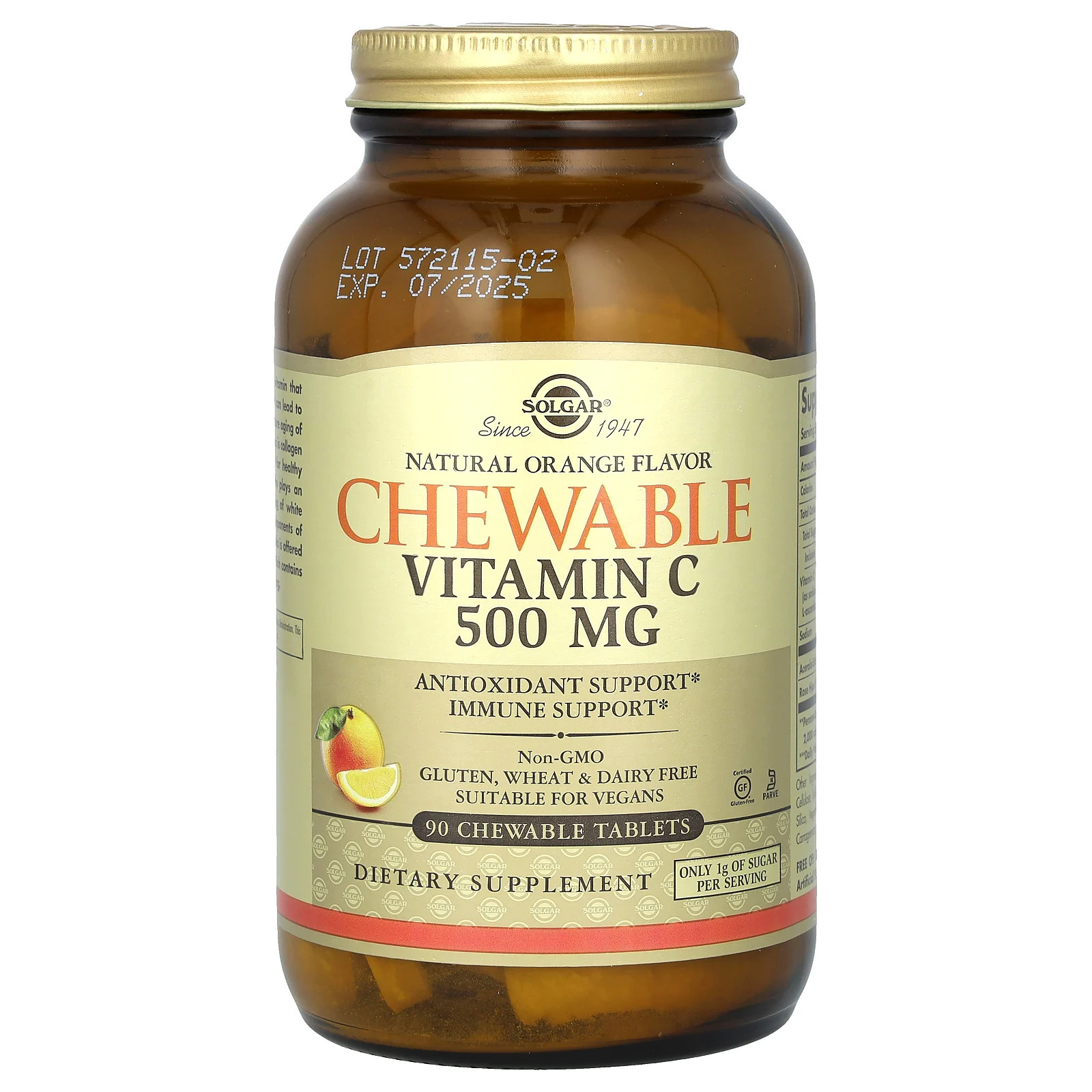 Chewable Vitamin C, Natural Orange, 500 mg, 90 Chewable Tablets