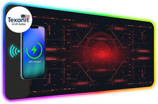 RGB Gaming Wireless Charging Mouse Pad, 5/7.5/10/15W 10 Light Modes LED Mouse Pa