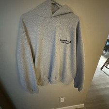 Fear of Gods Essentials Men's Hoodie Grey Size Medium Worn Once