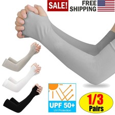 1-3Pairs Arm Sleeves, Cooling UV Sun Protection Sports Compression for Men/Women