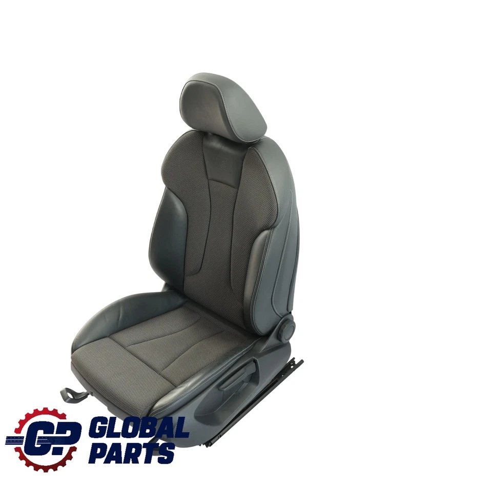 Audi A3 8V 5 Portes Siège Avant Sport Intérieur Semi Cuir Noir Gris Gauche - Photo 3/4