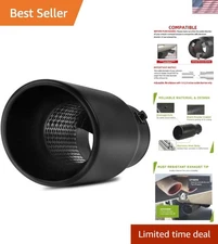 Universal Fit 1.5-2.5 Inch Exhaust Tip - Durable Stainless Steel & Black Finish