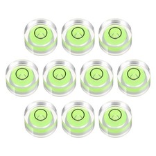 10pcs Round Bubble Level 13x7mm Mini Circular Bullseye Spirit Levels, Green