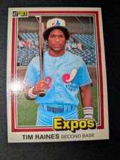 ⏫Tim Raines (HOF) 1981 Donruss baseball Rookie card #538 NM?FREE SHIPPING ⚾. rookie card picture