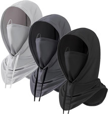 3 Pack Balaclava Sun UV Protection Hood Breathable Full Head Mask Face Cover