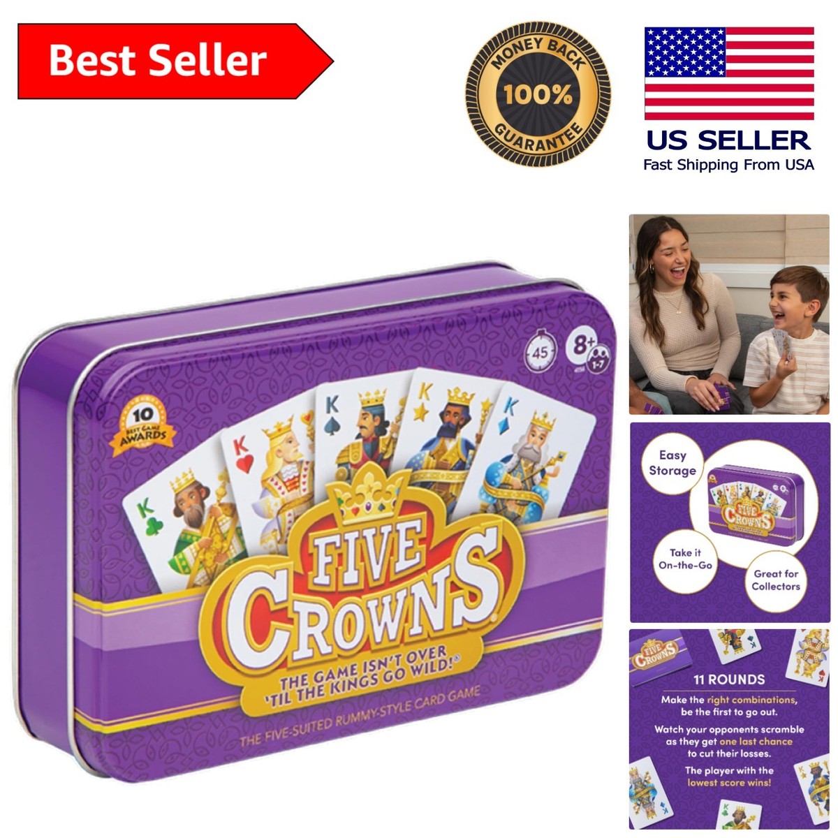 Special Edition Five Crowns in Tin - Ultimate Family Card Game