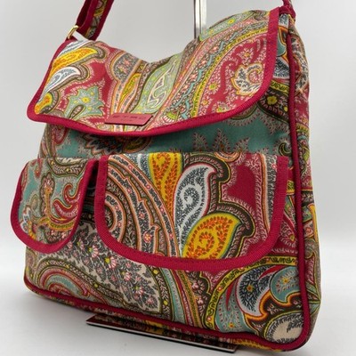 Authentic Etro Shoulder Bag, Nylon, Multicolor Paisley, Crossbody