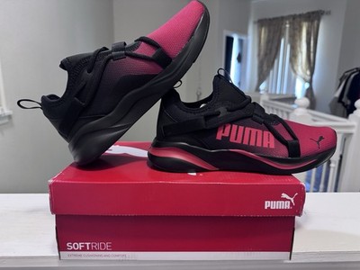 Puma Softride Rift Slip on Dark Fade Jr High Risk-Red Puma Black Size 6C