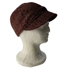 Kangol Womens Herringbone Deeto Hat Flat Cap Small Preppy Old Money Timeless