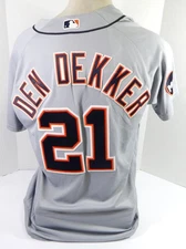 Detroit Tigers Matt Den Dekker #21 Game Issued Pos Used Grey Jersey Mr I P 3