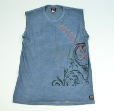 PIstol Pete VTG 90's Y2K Sleeveless Tank Top Blue Made in USA "Stitching Design"