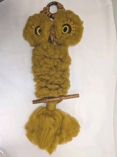 Retro 70s 80s Macrame Owl Wall Hanging 21 X 12 UNIQUE Vintage