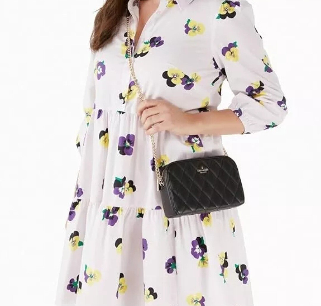 Kate Spade Black Mini Camera Smooth Quilted Leather