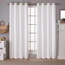 Exclusive Home Curtains Sateen Vanilla 52" x 108" Grommet Panel Curtain Set of 2