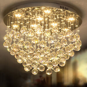 New K9 Crystal Pendant Light Ceiling Lamp Heart Lighting RainDrop Chandelier Bar