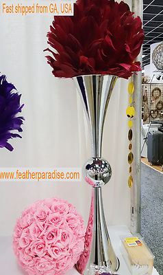 Tall Silver Vase 29 Inches Metal Reversible Double Vases Wedding