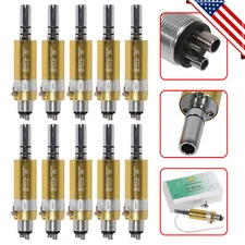 10pc Dental Low Speed Handpiece Air motor NSK Style E-type gold 4 hole