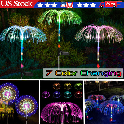 LED Solar Garden Lights Waterproor 7 Color Changing Pathway Landscape Decor Lamp