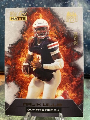 MALIK WILLIS 2022 Wild Card Matte Football Gold Heat Rookie Card 26/200 Titans
