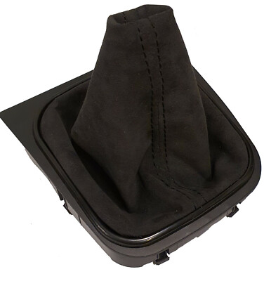 PASST FÜR VW GOLF 5 6 EOS SCIROCCO  ALCANTARA    SCHALTSACK SCHWARZ NAHT SCHWARZ