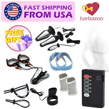 Shock Anal Plug Butt Electric E-Stim Penis-Ring Cock SM BDSM for Couple Sex Toy