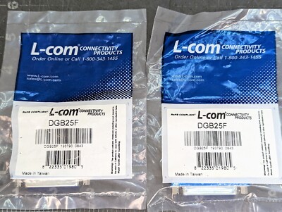 (2) Adapter D-Sub Gender Changer DB25-Female/Female Slimline 3A  DGB25F [OF37]