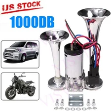 1000DB 12V Electric Trains Horns Air Train Horn Kit for Truck Car Super Loud US