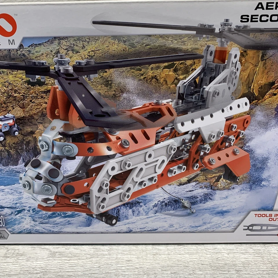 New - AERIAL RESCUE Helicopter - Meccano 16211 Makes 20 Models AIRPLANE - 406 pc - Image 4 of 4