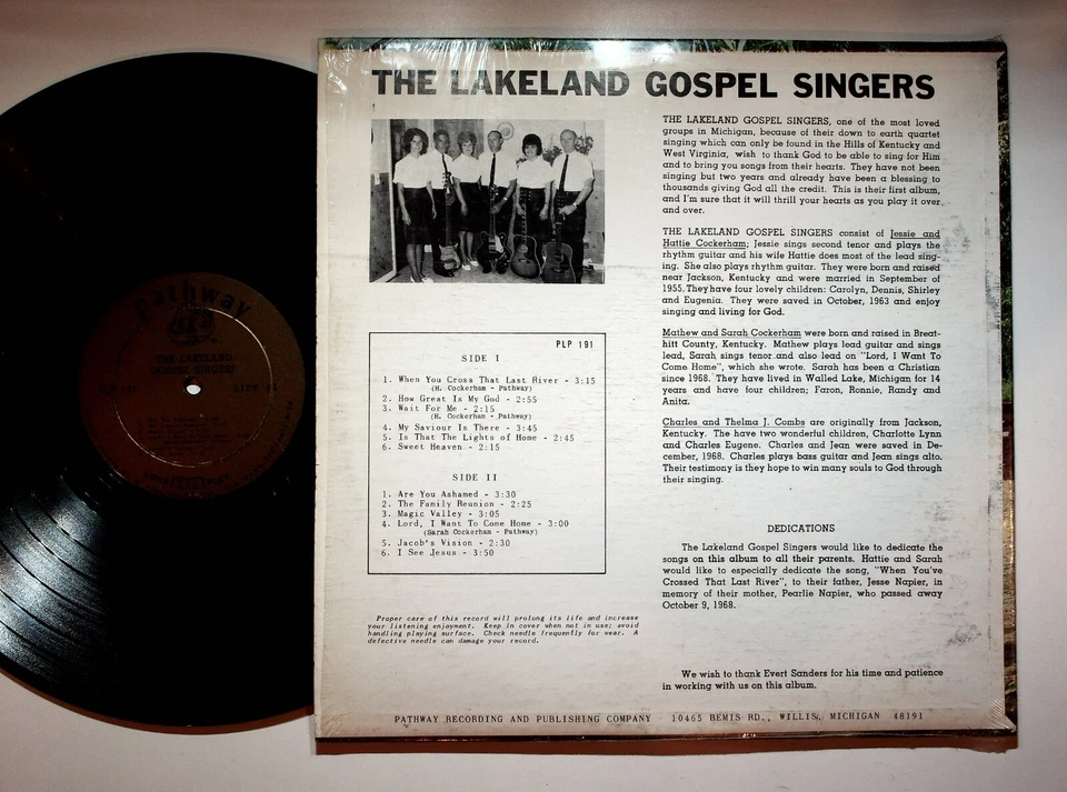 The Lakeland Gospel Singers When You Cross Last River Gospel Vinyl LP Record - Image 2 of 4