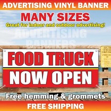 FOOD TRUCK NOW OPEN Advertising Vinyl Banner Mesh Sign Shop Mall Store Buffet